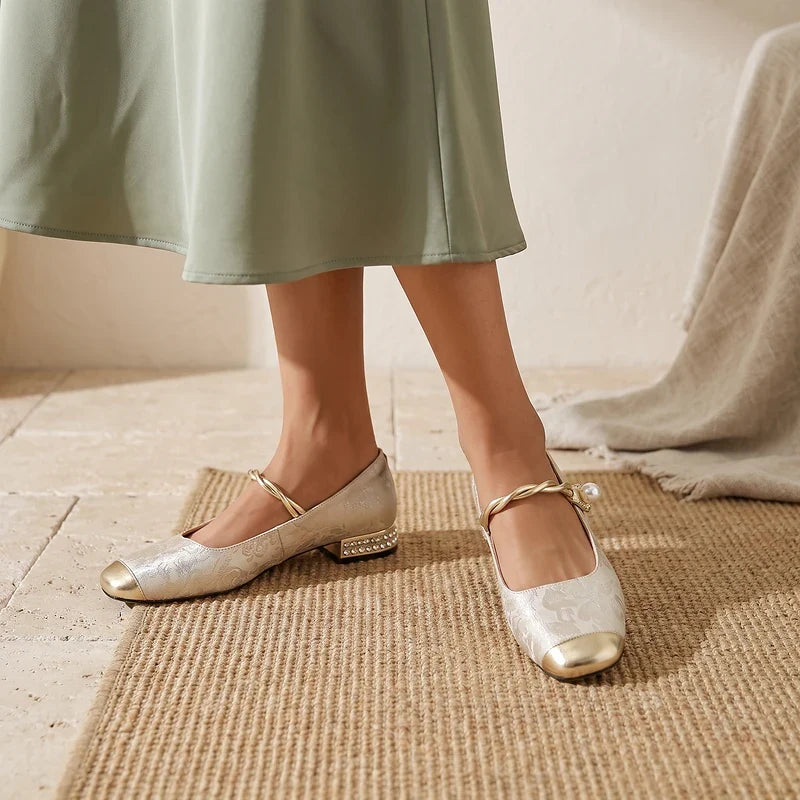 Celestine Brocade Mary Jane Flats