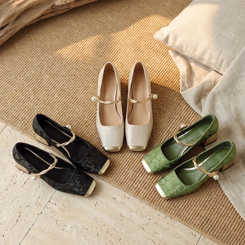 Celestine Brocade Mary Jane Flats
