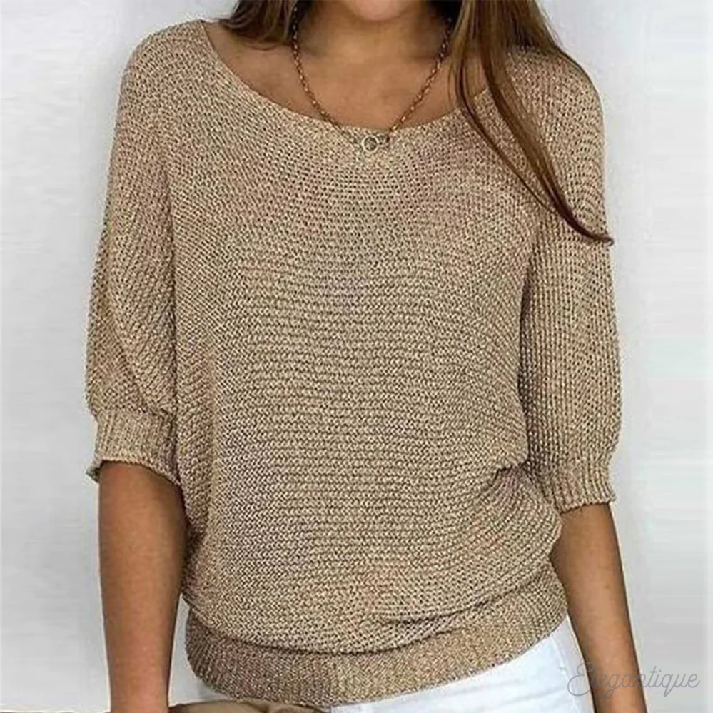 Women's Classic Relaxed Sweater – Long Sleeve Knit Pullover