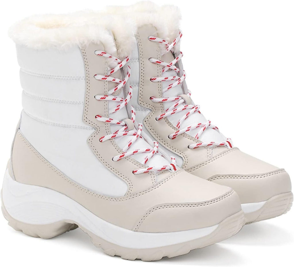 Nieve | Platform Snow Boots with Faux Fur Collar for Women