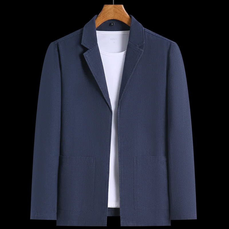 Notch Lapel Linen Blazer for Men