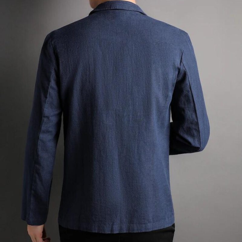 Notch Lapel Linen Blazer for Men