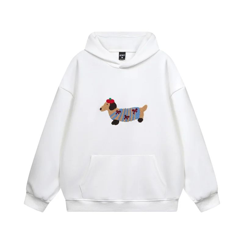 Women's Dog Graphic Pullover Hoodie, Long Sleeves, Hooded