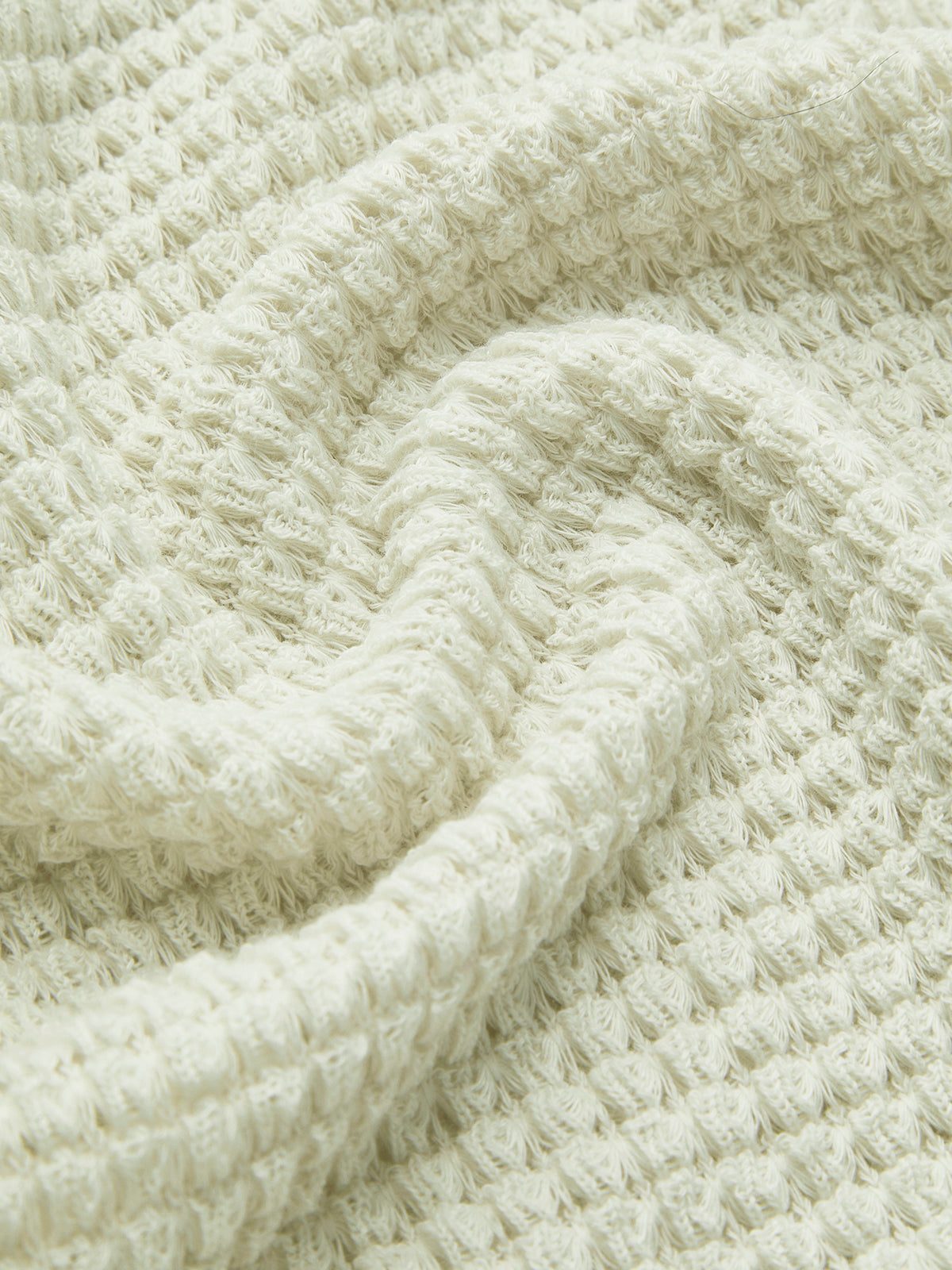 Olivia | Waffle Knit Cropped Top with Long Sleeves and Crew Neck for Women