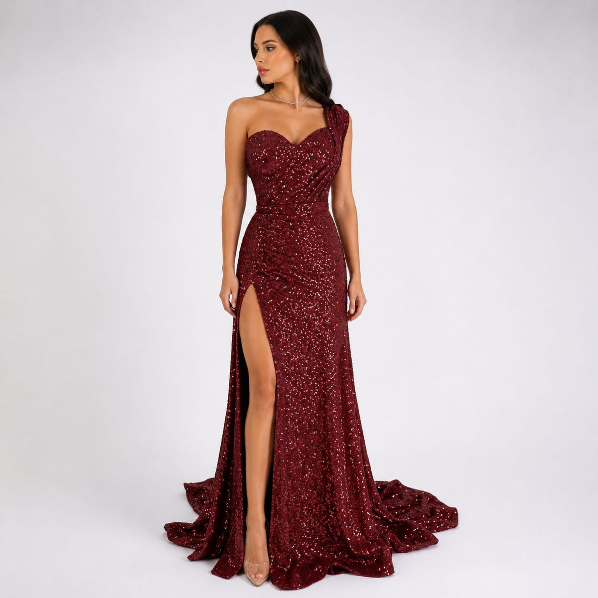 Kaia | Sequin One-Shoulder Maxi Dress for Women