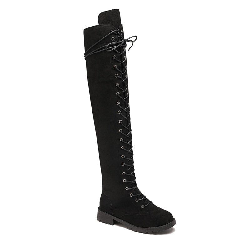 Ophelia | Lace-Up Knee High Boots for Women