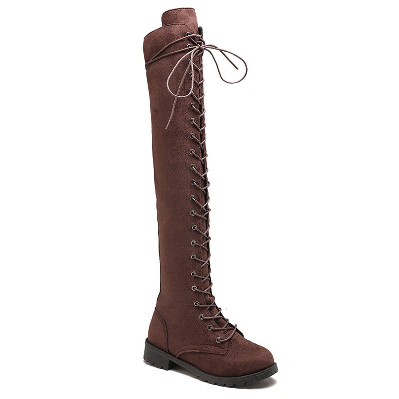 Ophelia | Lace-Up Knee High Boots for Women