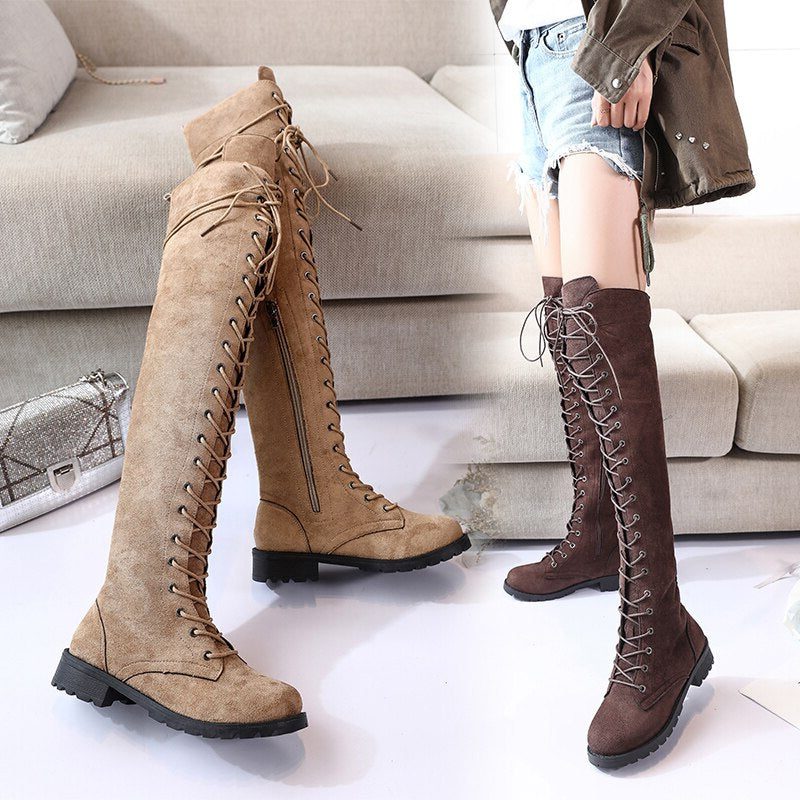 Ophelia | Lace-Up Knee High Boots for Women