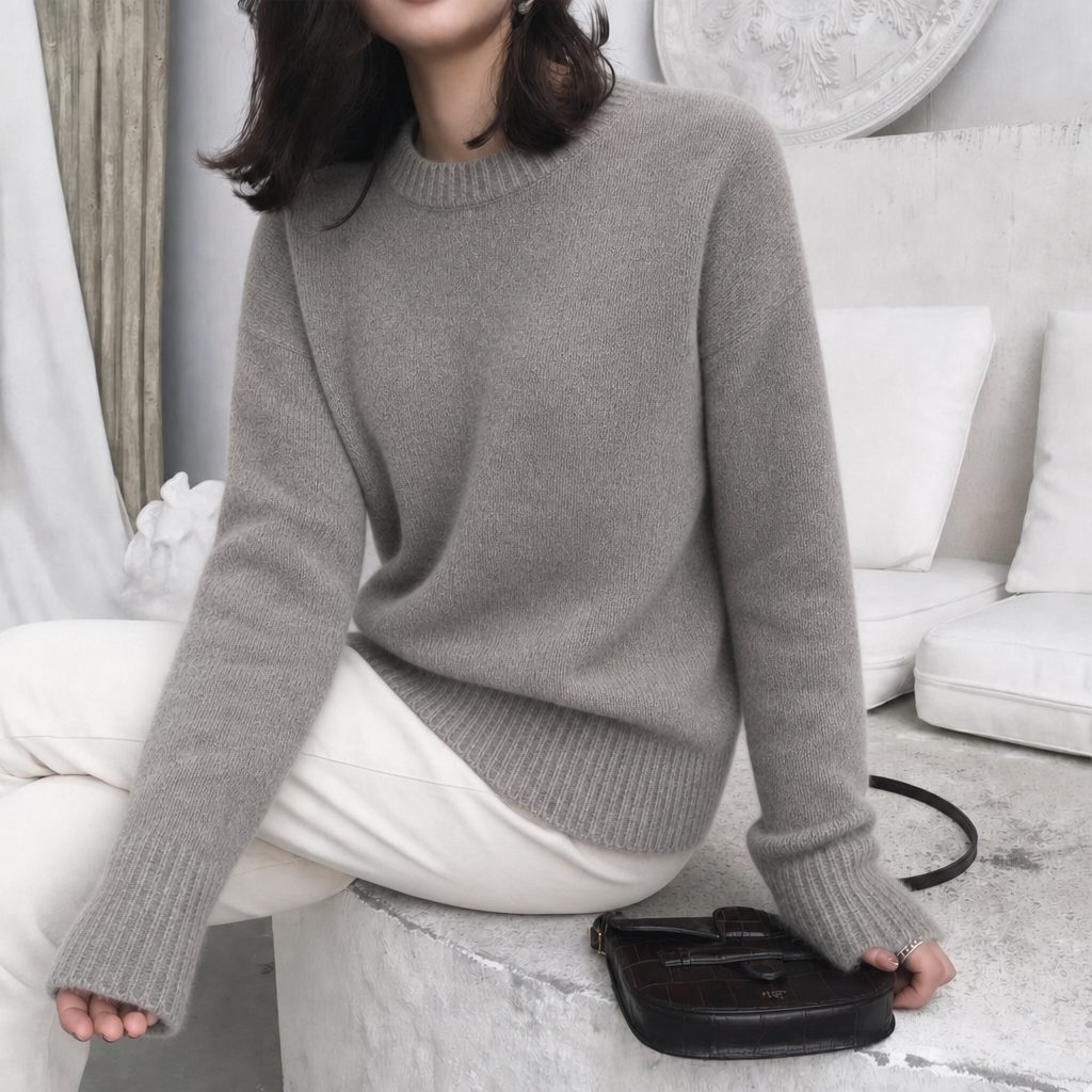 Melusine | Oversized Sweater with Crew Neck and Balloon Sleeves for Women