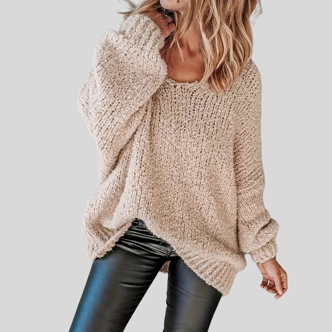 Tiana | Oversized Sweater with Crew Neck and Long Sleeves for Women