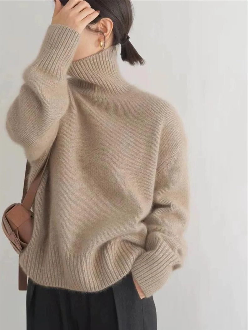 Eliana | Ribbed Knit Oversized Turtleneck Sweater for Women