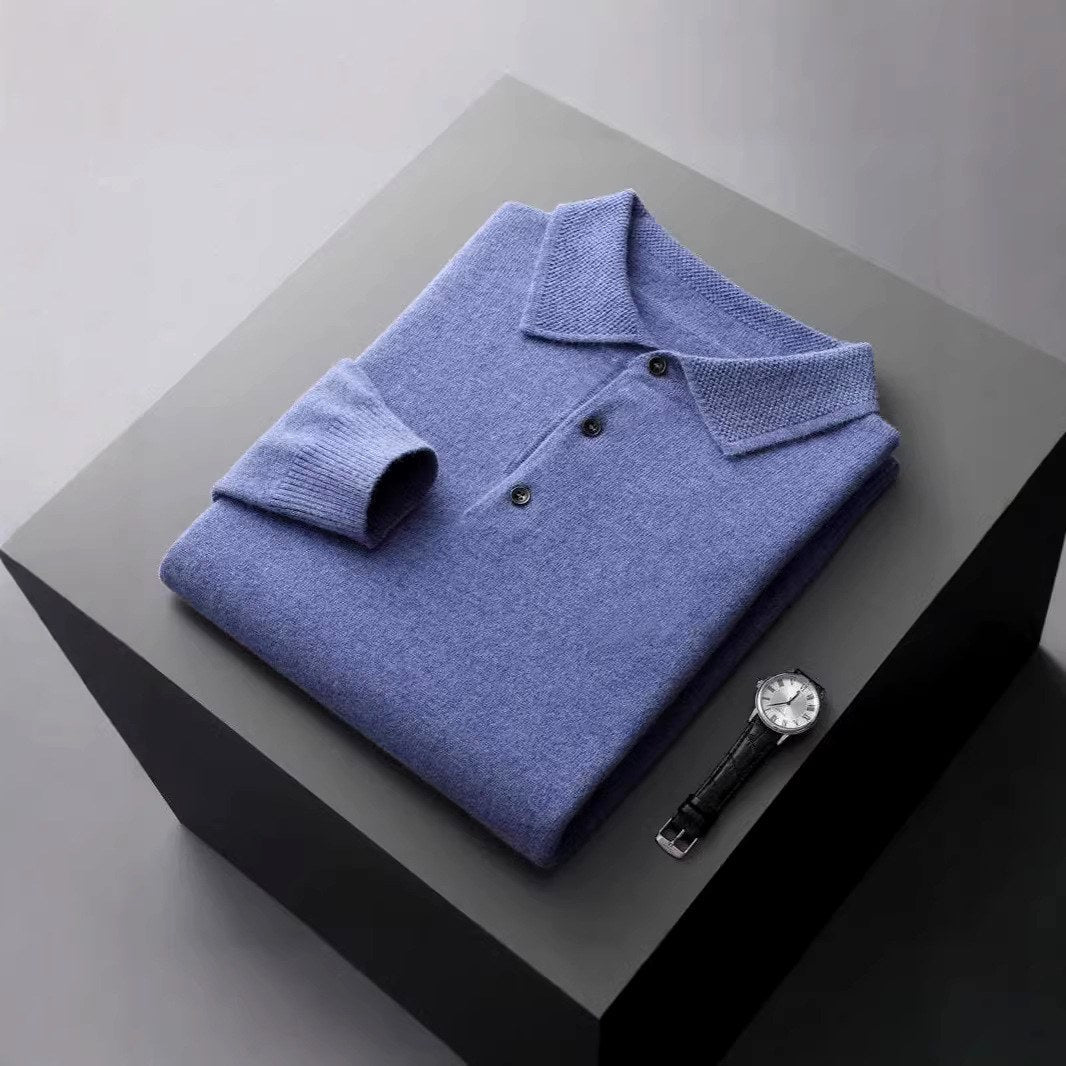 Pablo - Men's Long Sleeve Knit Polo Sweater