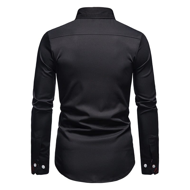 Paisley Button-Down Shirt with Long Sleeves for Men