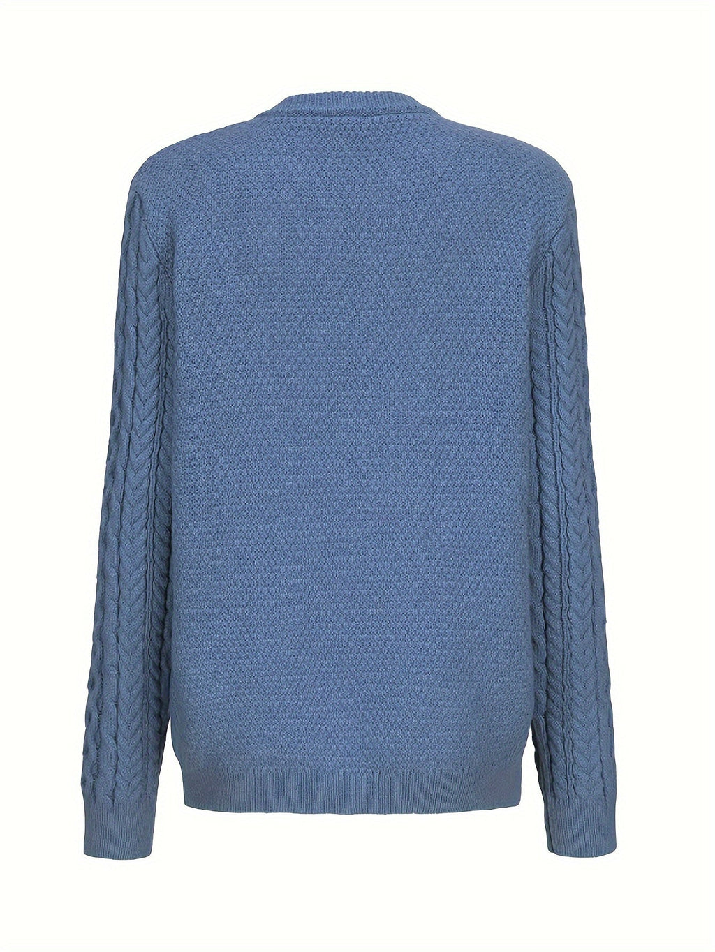 Women's Cable Knit Cardigan with Button Front and Pockets