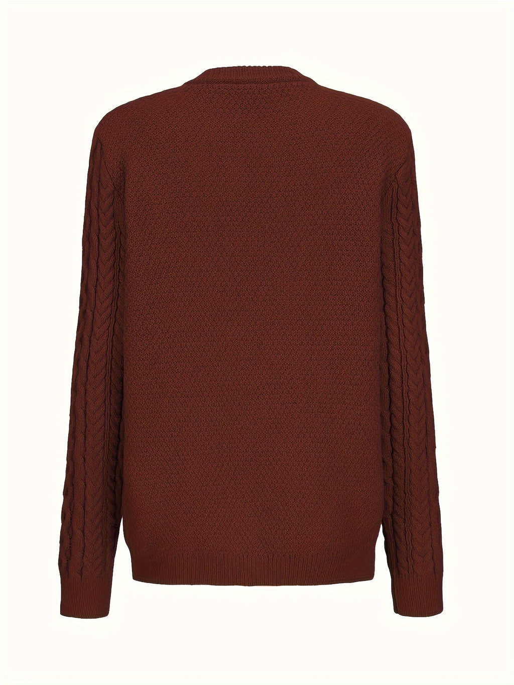 Women's Cable Knit Cardigan with Button Front and Pockets