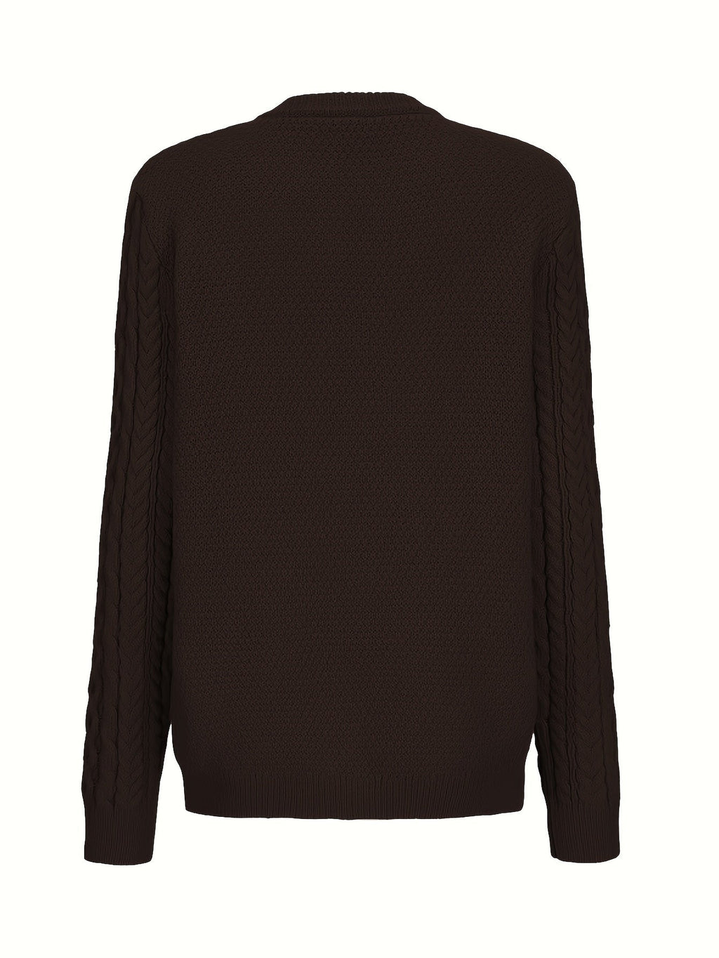 Women's Cable Knit Cardigan with Button Front and Pockets