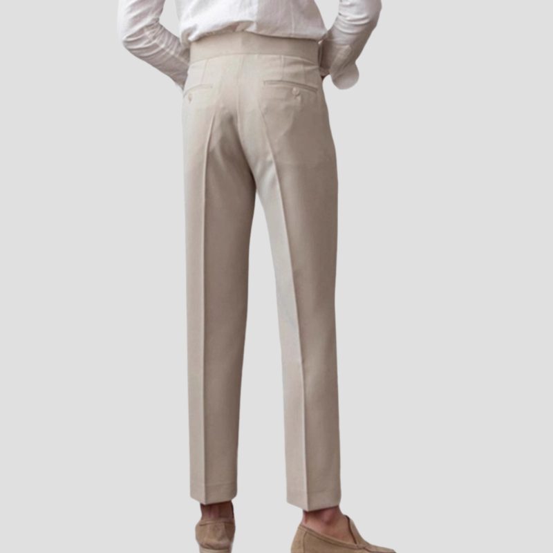 Pleated Slim Fit Trousers for Men