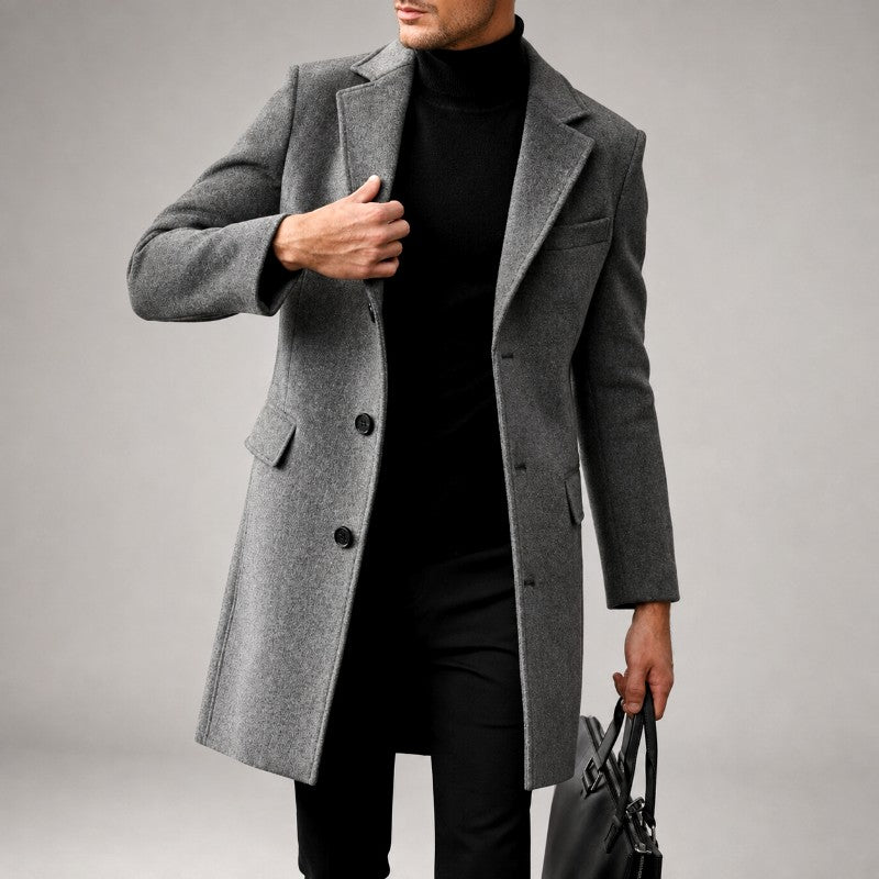 Preston – Men's Notched Lapel Single-Breasted Coat