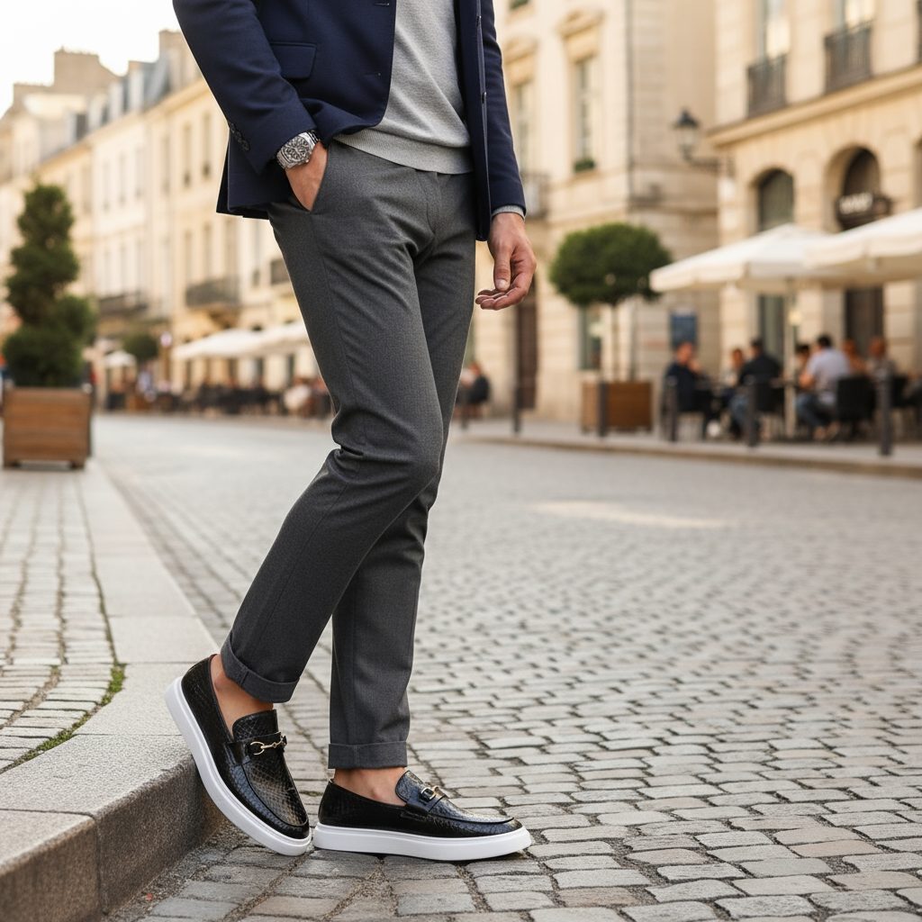 Quilted Slip-On Loafers for Men