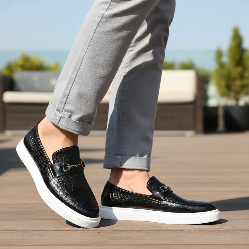 Quilted Slip-On Loafers for Men