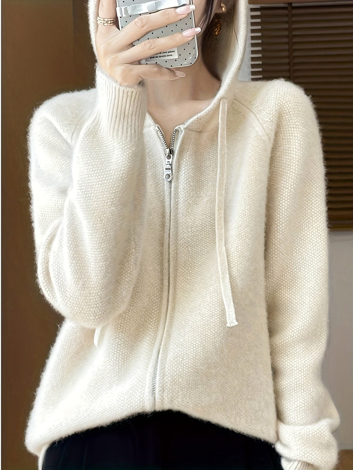 Radmila | Chunky Knit Hooded Cardigan with Zip for Women