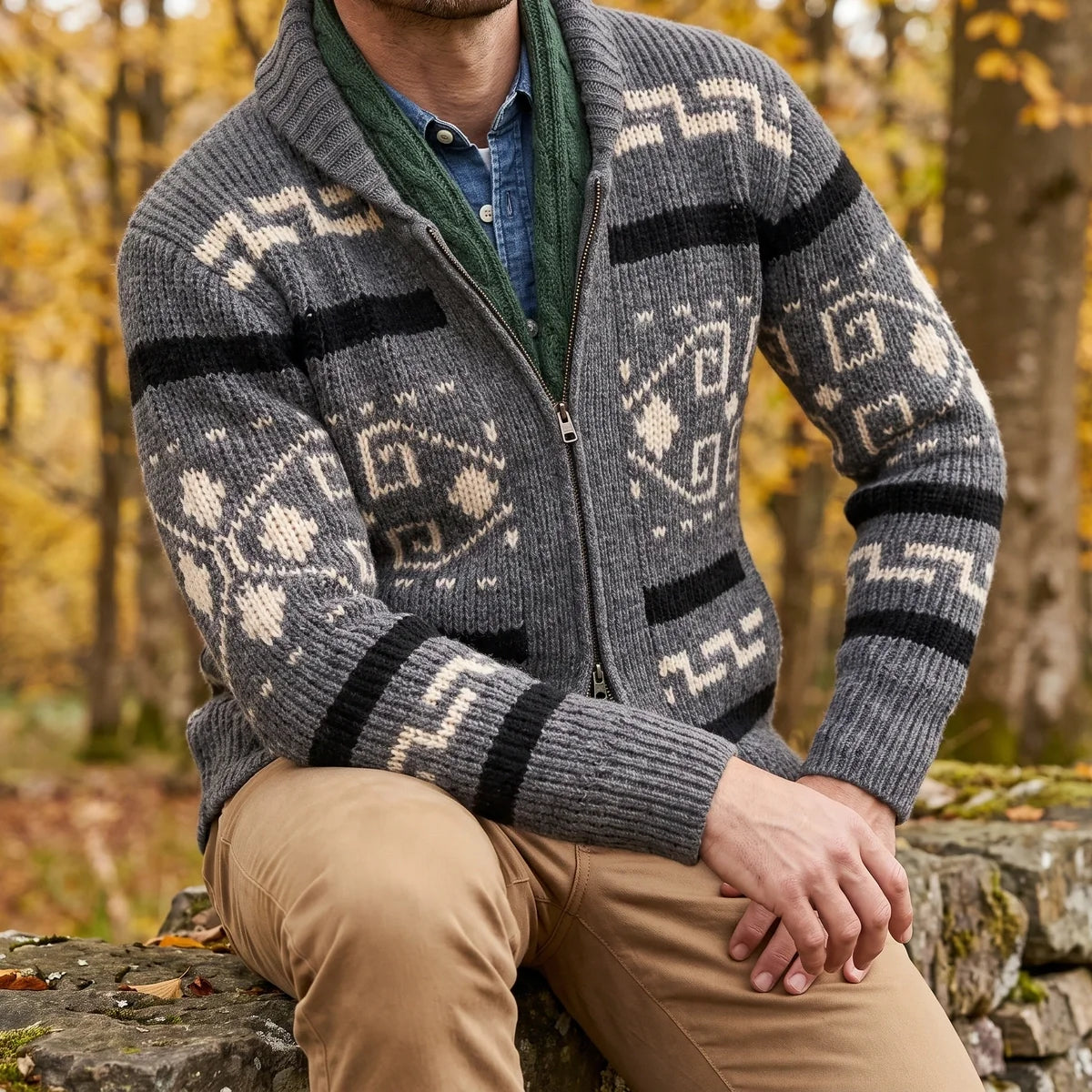Raleigh Western Jacquard Shawl Cardigan