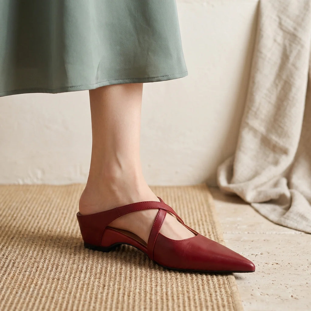 Perrine Crossover Strap Mules