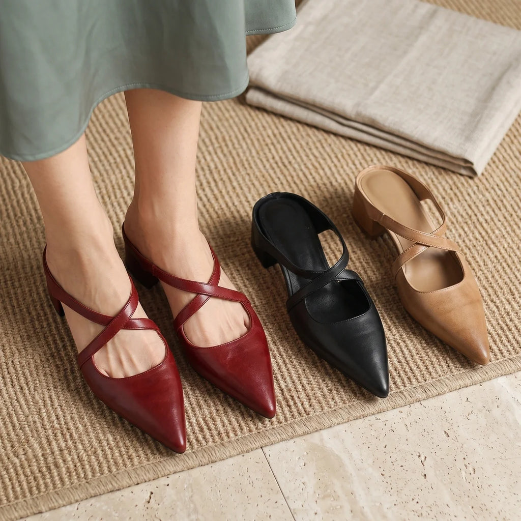 Perrine Crossover Strap Mules