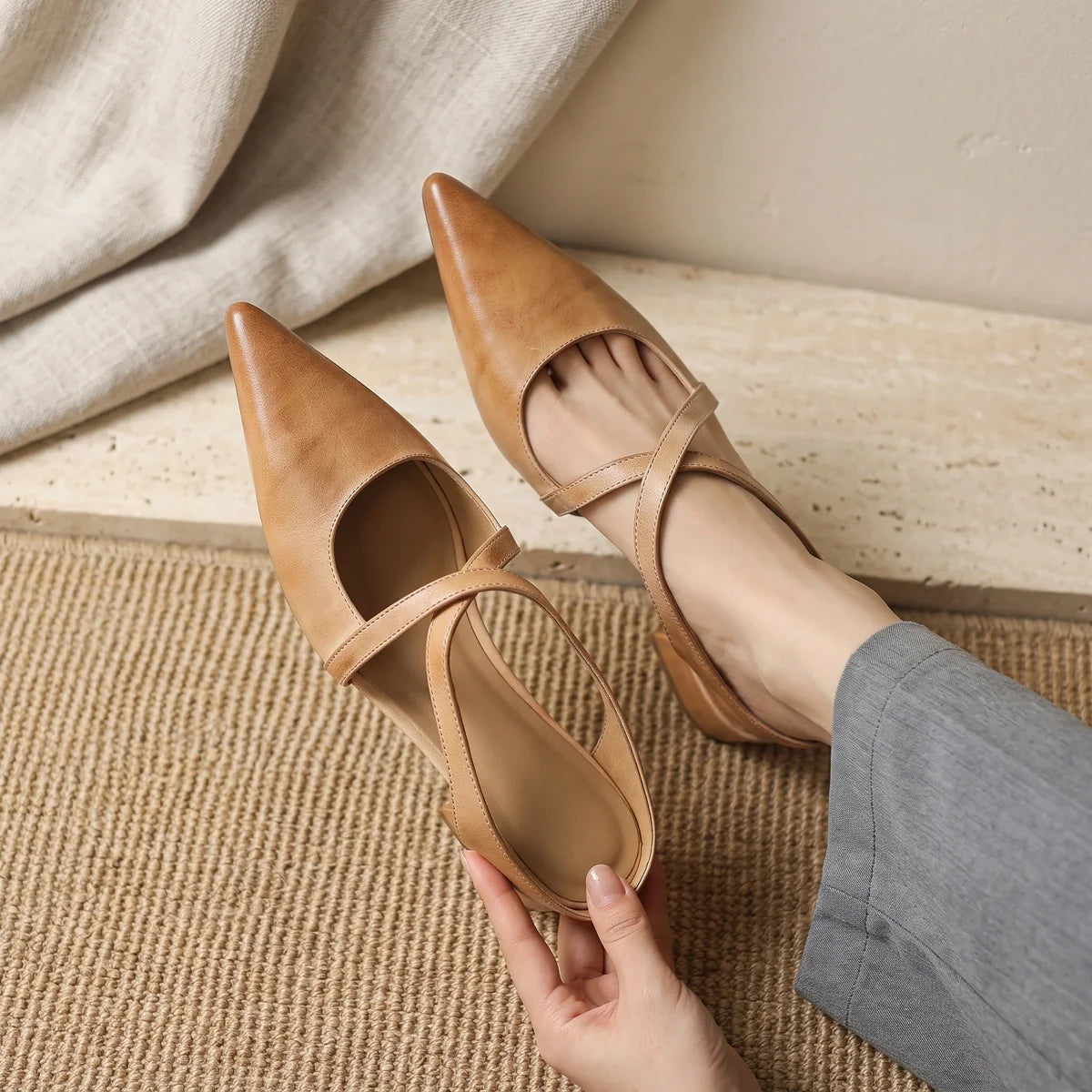 Perrine Crossover Strap Mules