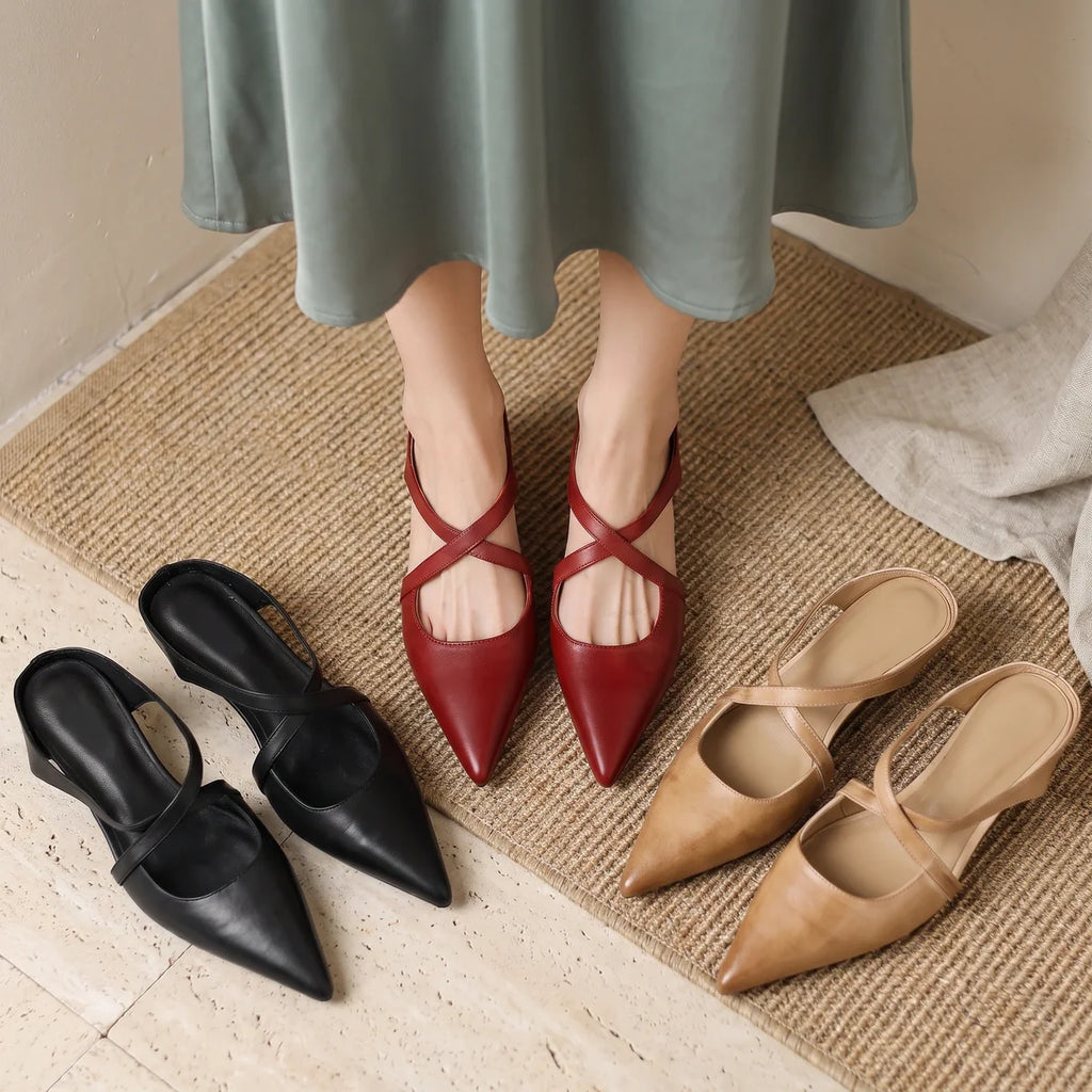 Perrine Crossover Strap Mules