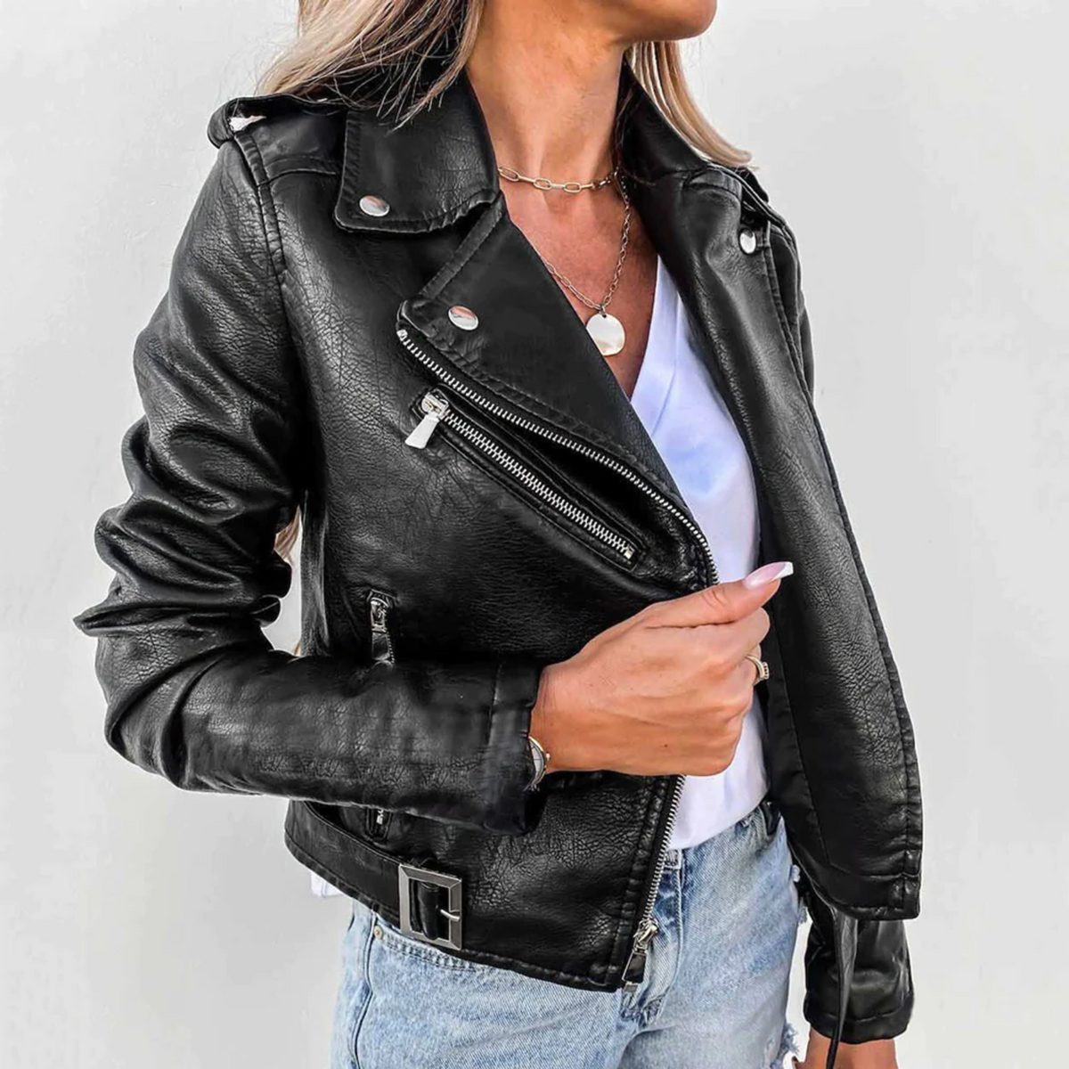 Reverie | Cropped Biker Jacket for Women