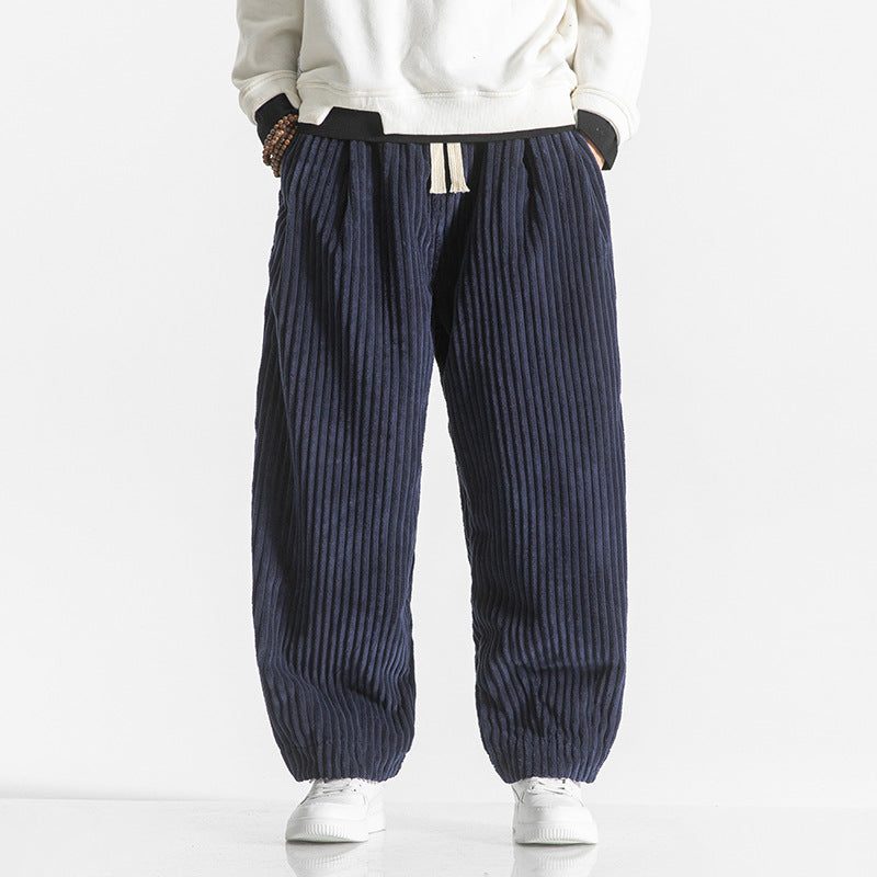 Ribbed Corduroy Relaxed Fit Trousers for Men
