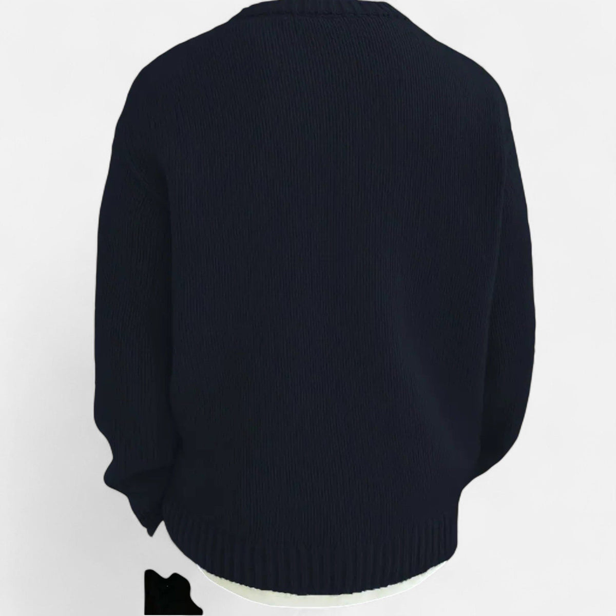 Ribbed Knit Crew Neck Pullover for Men