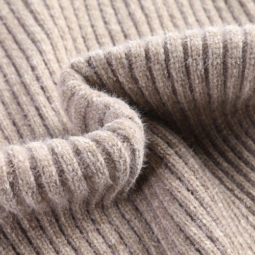 Ribbed Knit Turtleneck Sweater for Men