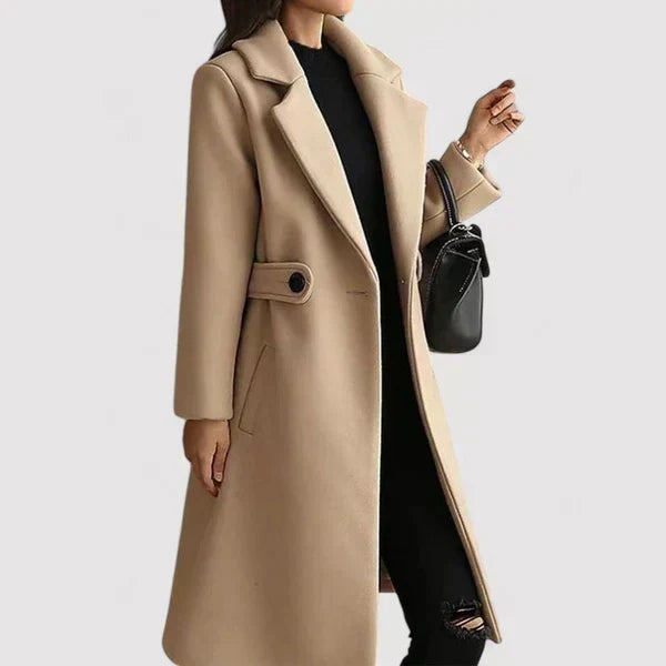 Women's Belted Double-Breasted Coat Longline Tailored