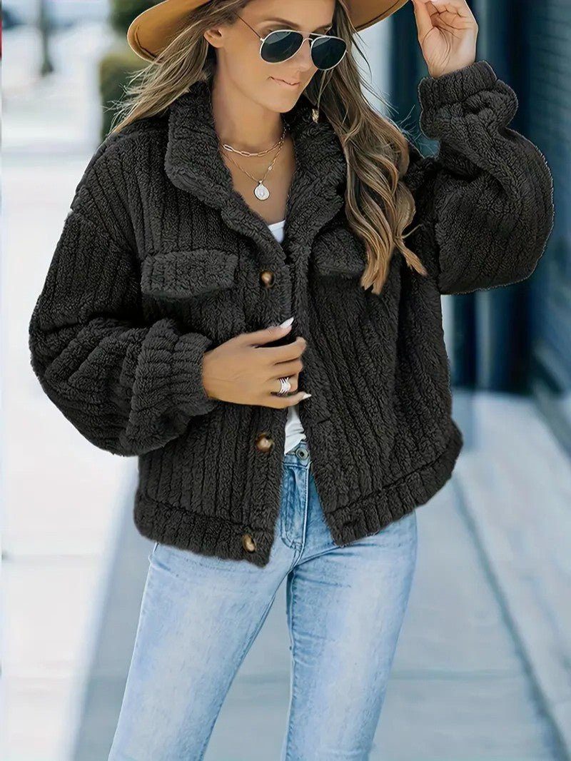 Rosaline | Teddy Jacket with Button-Up for Women