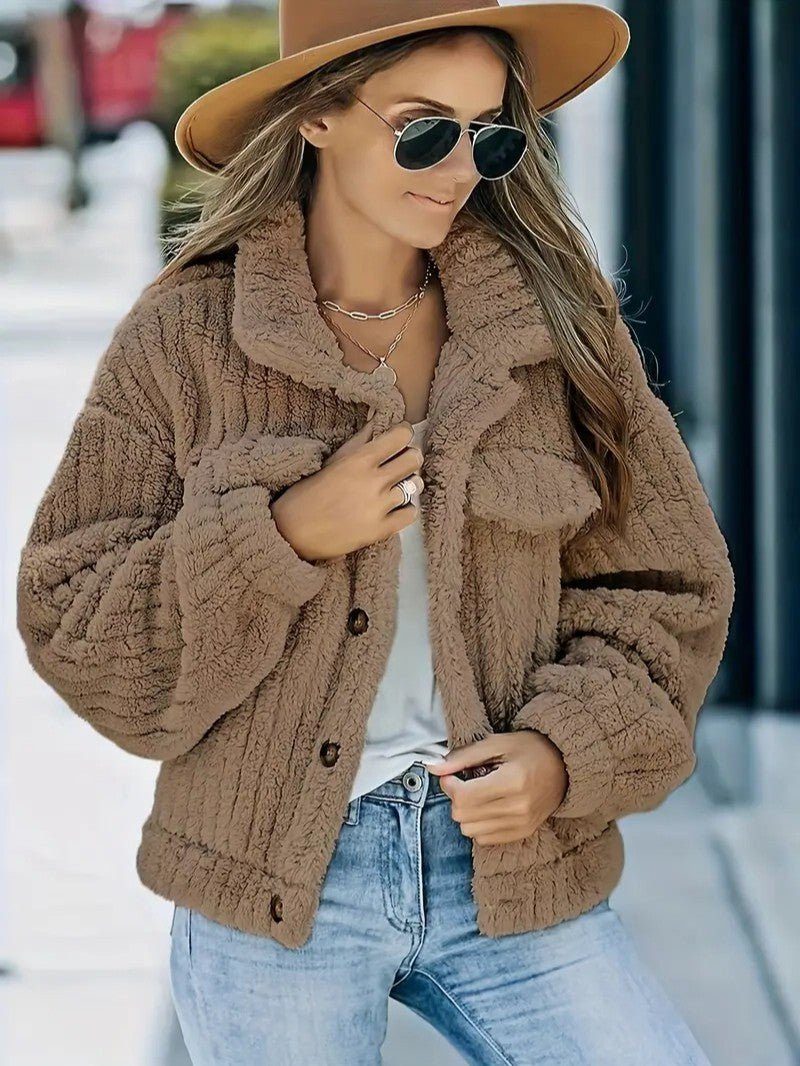 Rosaline | Teddy Jacket with Button-Up for Women