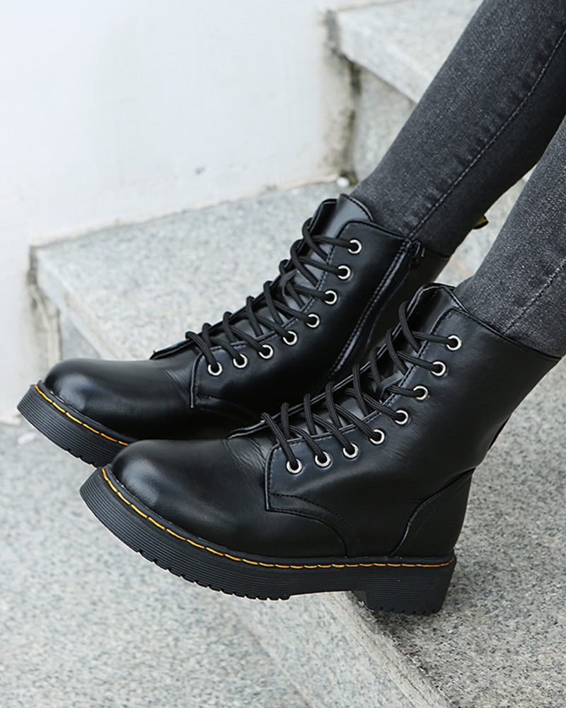 Ruth | Winter Platform Ankle Boots with Lace-Up Closure for Women