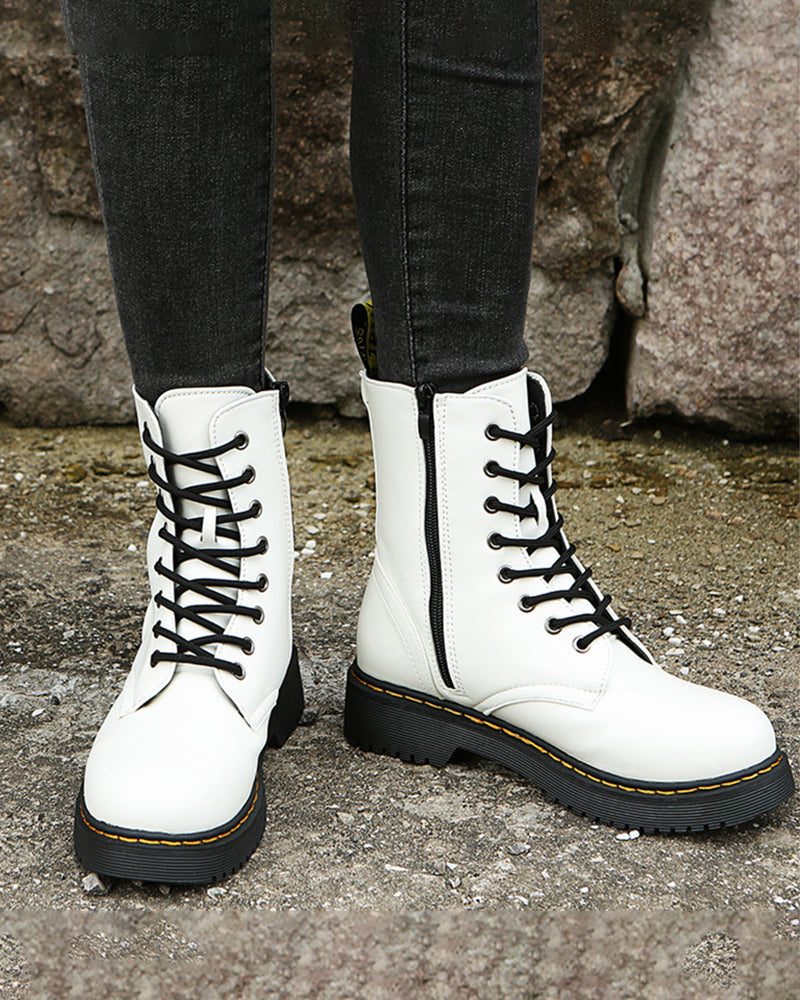 Ruth | Winter Platform Ankle Boots with Lace-Up Closure for Women