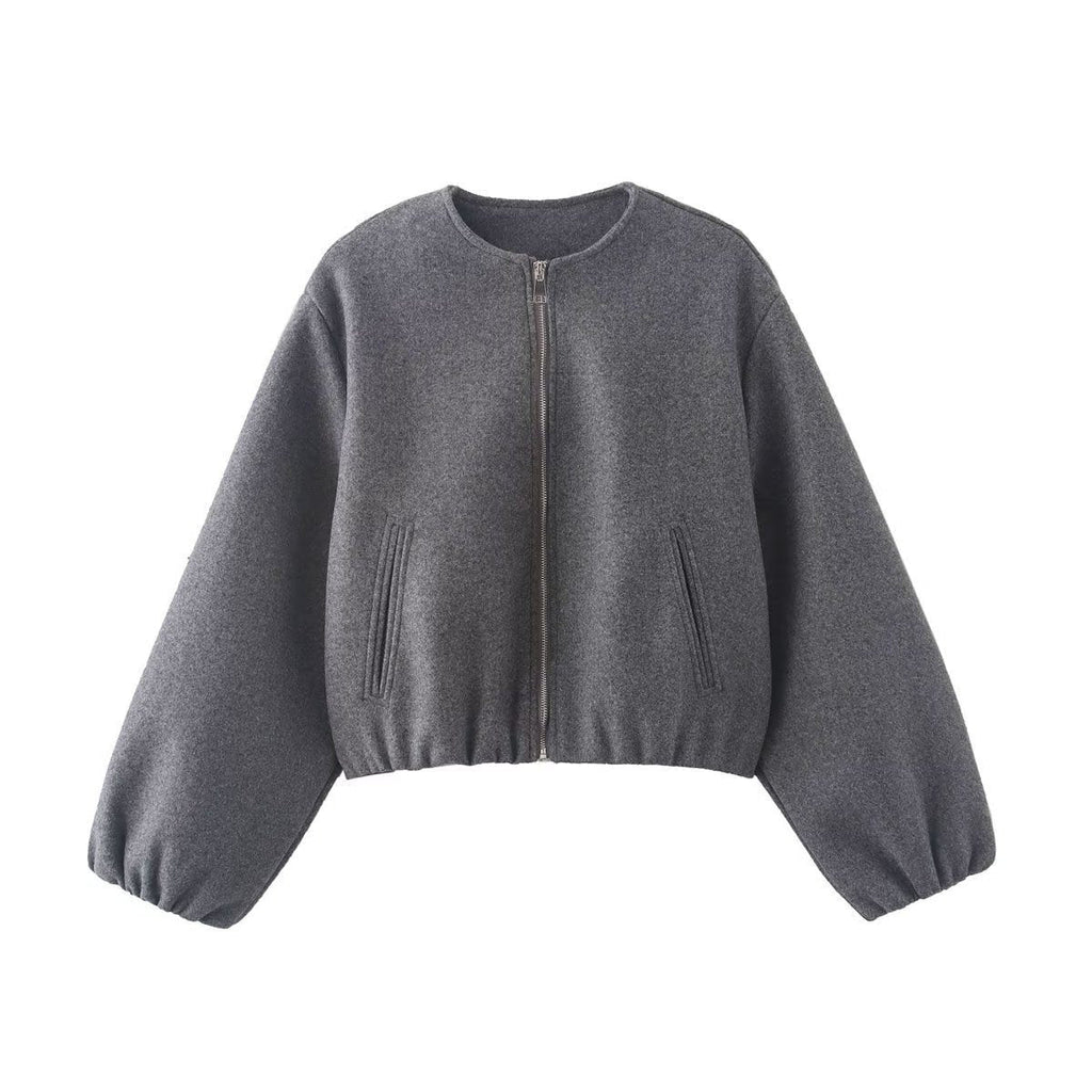 Sade | Cropped Bomber Jacket with Elastic Hem for Women