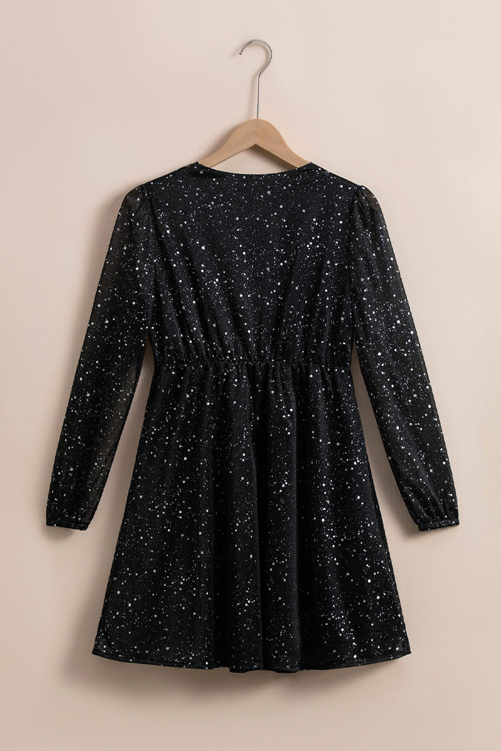 Sage | Sequin Cocktail Dress with V-Neck and Long Sleeves for Women