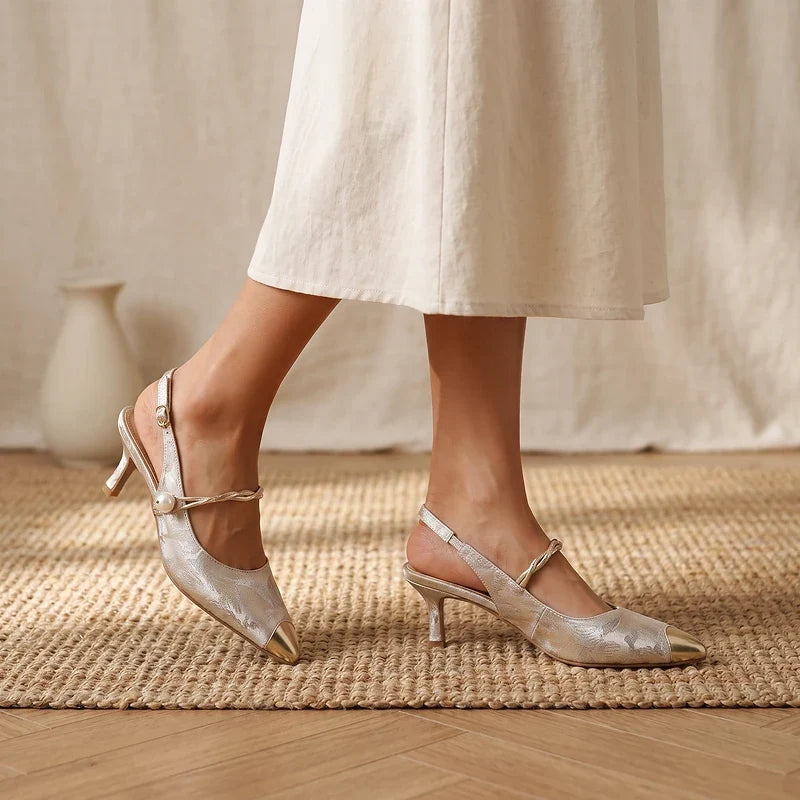 Isolde Brocade Kitten Heels
