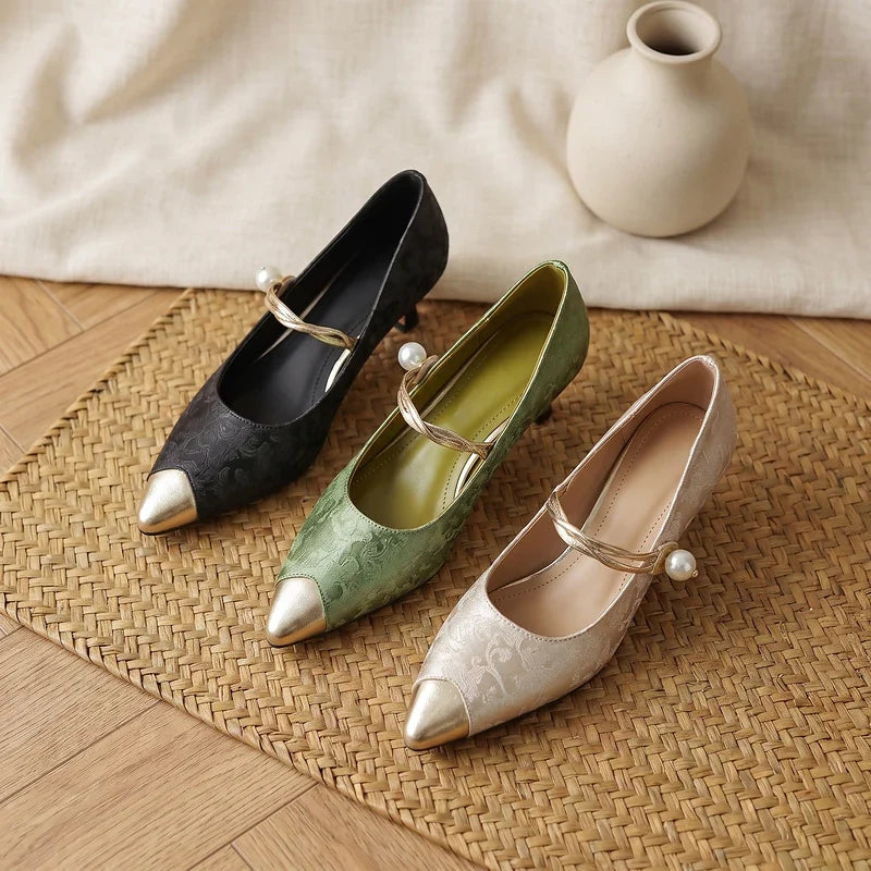 Isolde Brocade Kitten Heels