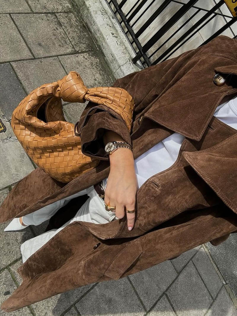 Women's Double-Breasted Trench Coat with Belt