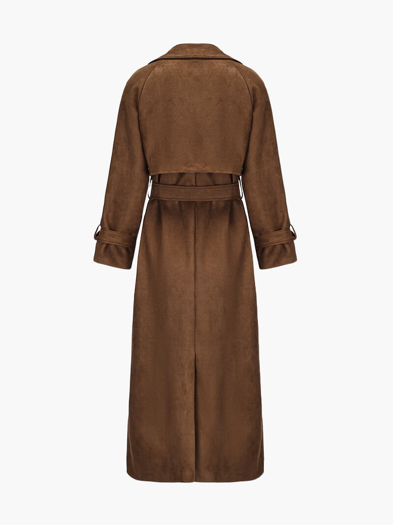 Women's Double-Breasted Trench Coat with Belt