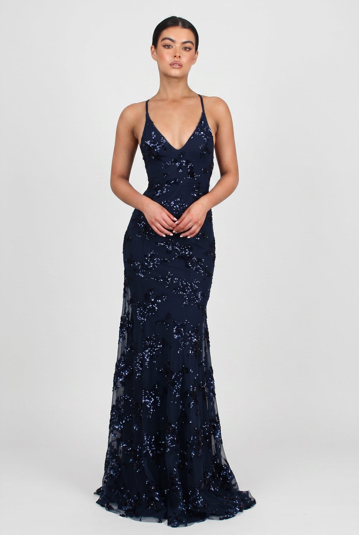 Adriane | Sequin Maxi Dress with Spaghetti Straps for Women