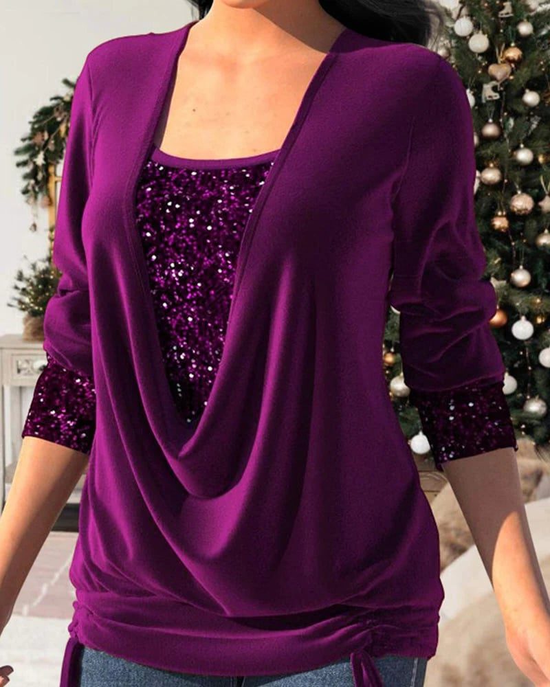 Amelia | Sequin Wrap Blouse for Women