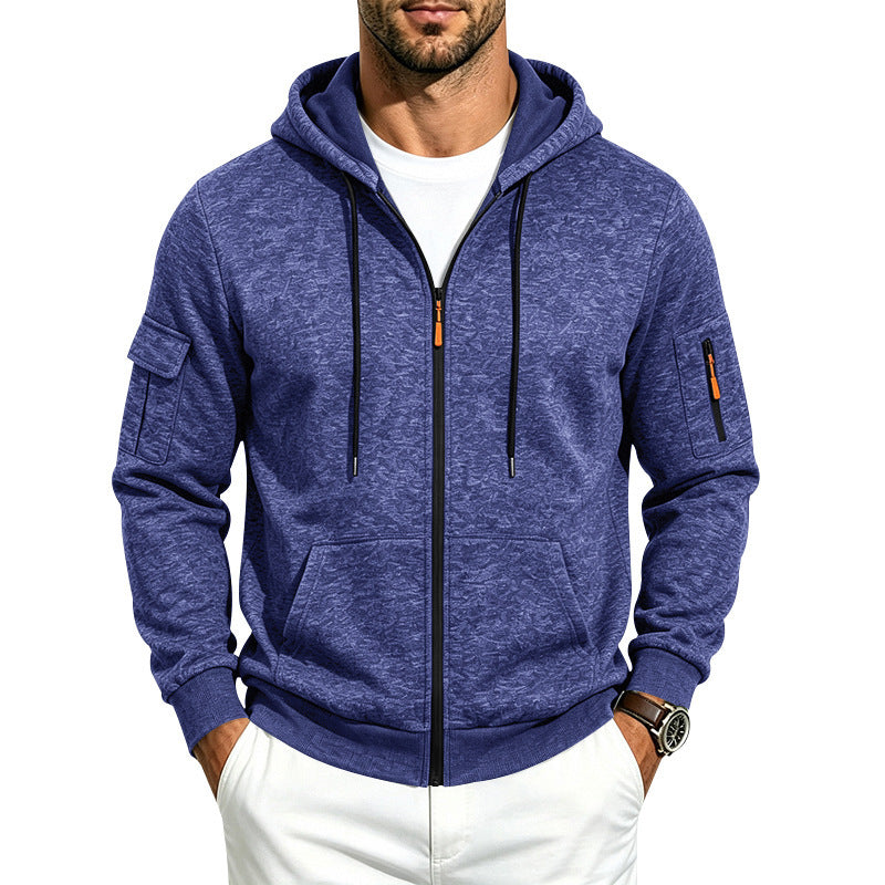 Seth - Men's Fleece-Lined Zip-Up Hoodie with Pockets