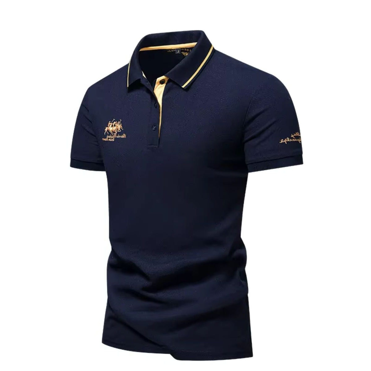 Short Sleeve Contrast Collar Polo Shirt for Men