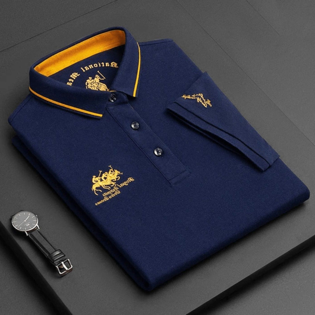 Short Sleeve Contrast Collar Polo Shirt for Men